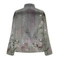 thumbnail image 4 of Uootdi Women's Floral Print Satin Cowl Neck Long Sleeve Shirts Dressy Business Office Loose Elegant Blouses Baggy Fit Blouses Beach Vacation Wear Gift, 4 of 5