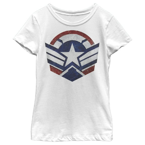 Girl's Marvel The Falcon and the Winter Soldier Captain America New Shield Graphic Tee White Small