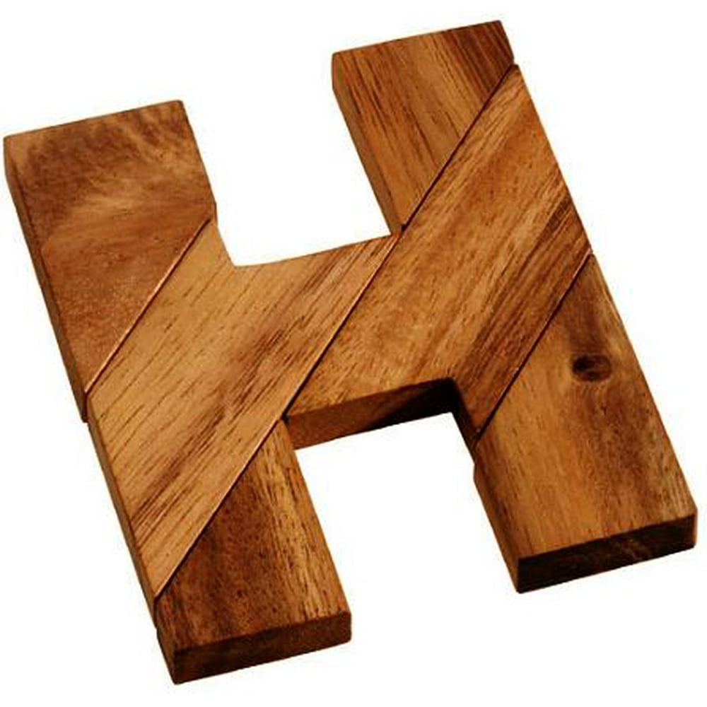 H Letter Puzzle Wooden Brain Teaser - Walmart.com - Walmart.com