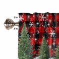 thumbnail image 5 of Snowman Merry Christmas Kitchen Curtains and Valances Set, Red Plaid Winter Socks Xmas Tree Rod Pocket Window Valance Window Curtain Panels for Living Room Bedroom Laundry, 27.5x36in, 3 Pieces, 5 of 7