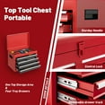 thumbnail image 6 of DuraYu 5-Drawer Tool Chest with Detachable Top Box, Steel Garage Cabinet, Side Hooks & Liners, Heavy Duty Storage, Red, 6 of 10