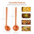 thumbnail image 3 of 13 inch Silicone Soup Ladle: U-Taste 600°F Heat Resistant Non-stick Seamless Rubber Large Kitchen Deep Serving Spoon with Non-slip Solid Long Handle for Cooking Sauce, Stews, Gravies, Chili (Orange), 3 of 9