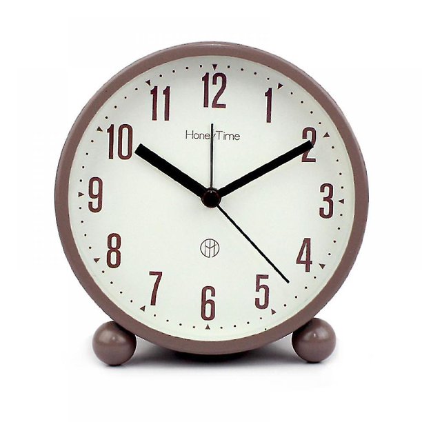 Saytay Reloj Despertador Analógico, Reloj Pequeño Súper Silencioso Que No Hace Tictac con Luz Nocturna, Funciona con Pilas, Diseño Simple, para Dormitorio, Mesita De Noche, Escritorio-b