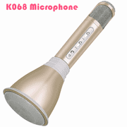 Lowest price for the whole platform Portable Wireless bl uetooth Speakers System K068 Wireless bl uetooth Metal HandHeld Microphone Karaoke Gifts, Gold