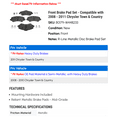 thumbnail image 2 of Front Brake Pad Set - Compatible with 2008 - 2011 Chrysler Town & Country 2009 2010, 2 of 2