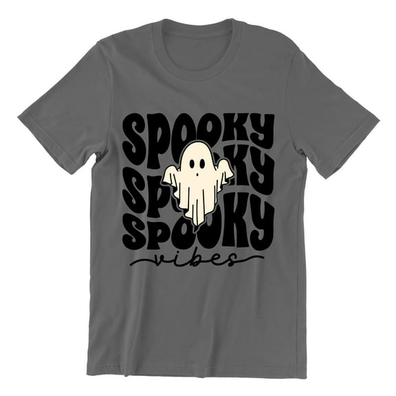 Spooky Vibes Cute Ghost Halloween Costume Unisex Men's T-shirt, XL, Charcoal