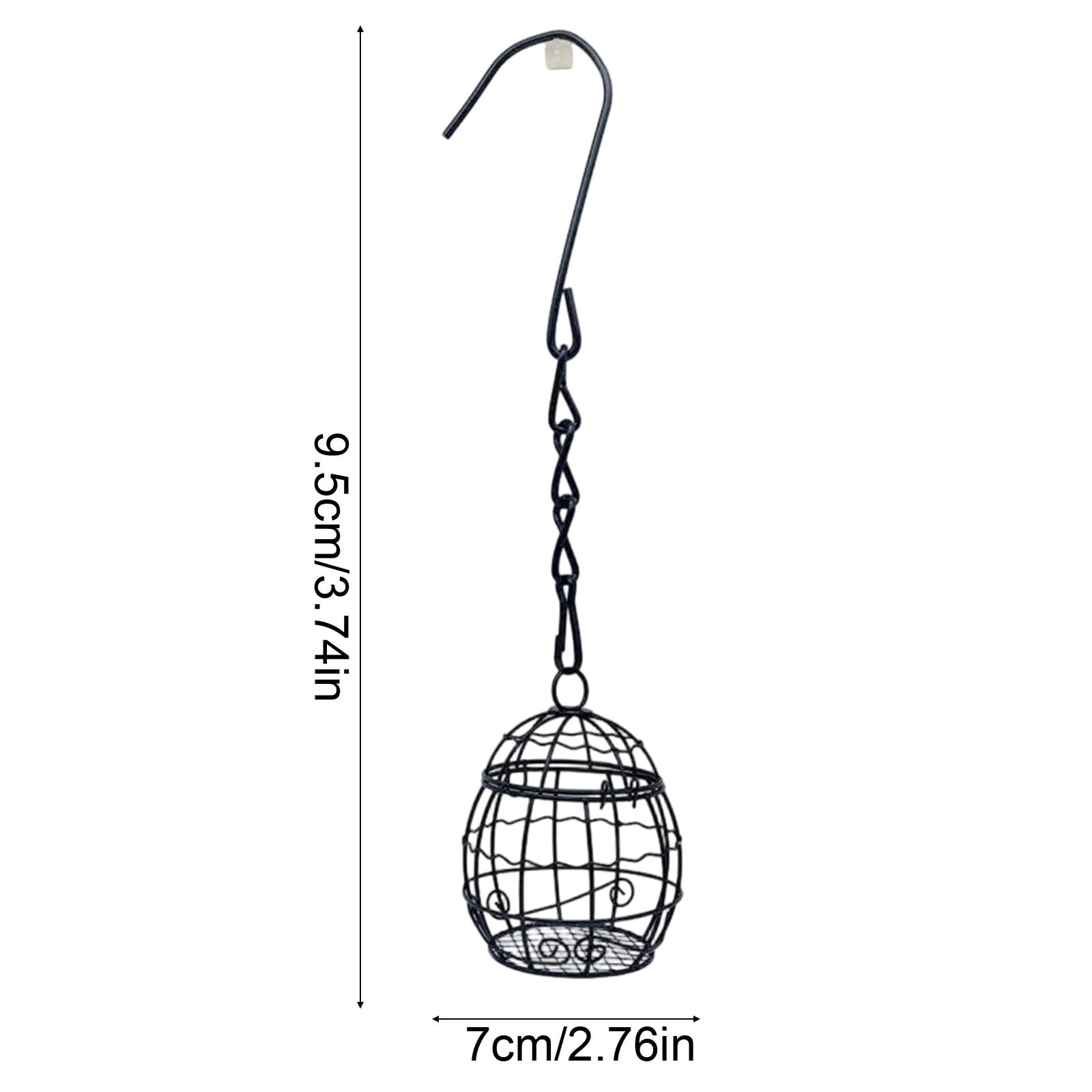 Black and Gold Birdcage Feeder, Hanging Spherical Garden Courtyard Bird Feeder, Metal Mesh Bird Feeding Station for Outdoor Yard Patio Decoration