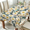 thumbnail image 4 of Floral Daisy Pattern Rectangle Tablecloth, Dust Proof Anti Wrinkle Wipeable Table Cloth Tabletop for of Dinner Kitchen Wedding Holiday Party 60"x120" Home Decor, 4 of 7
