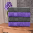 thumbnail image 2 of Ample Decor Hand Towel 18 x 28 inch Set of 4 600 GSM 100% Cotton, Soft & Lightweight, Quick Drying - Grey & Purple, 2 of 5