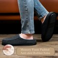 thumbnail image 3 of Men's Memory Foam House Slippers - Cozy, Fuzzy Bedroom Slip-on Loafer Shoes. Warm & Comfy Indoor Outdoor Moccasins. Unique Christmas Gift for Dad, Grandpa, Husband, Boyfriend, Black Adult Size 8-9, 3 of 7