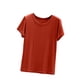 thumbnail image 2 of Pijama de manga corta para mujer, color liso, manga corta, camiseta fina, pijama de manga corta, blusa de poliéster, 2 of 8