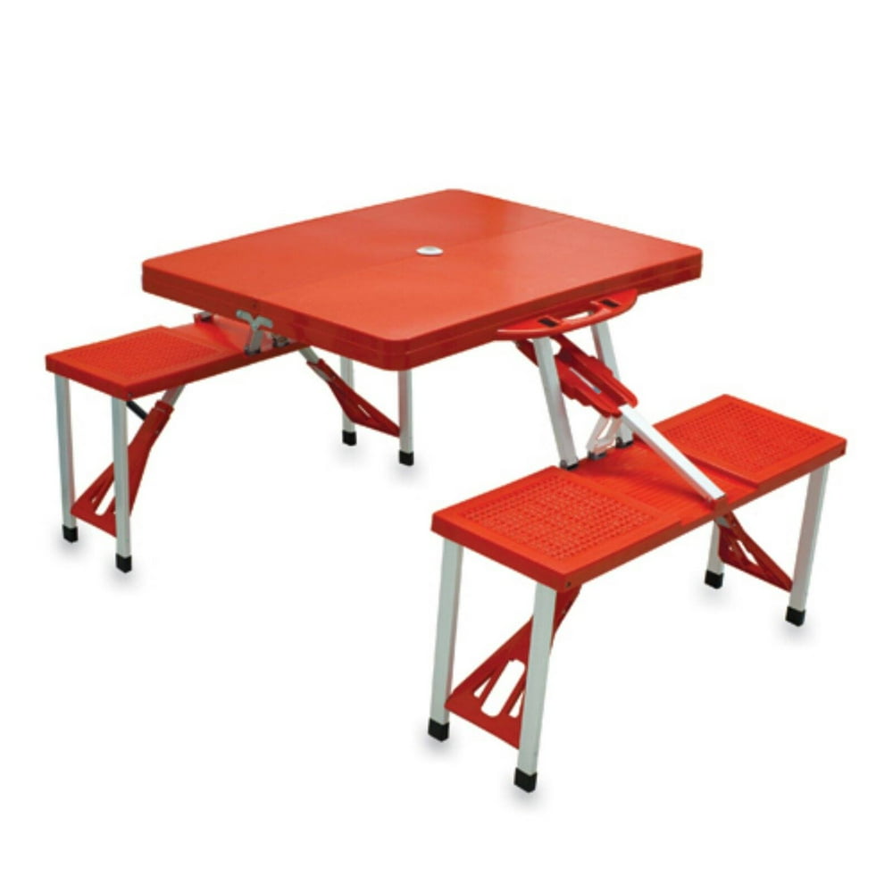 Picnic Time Red Folding Picnic Table