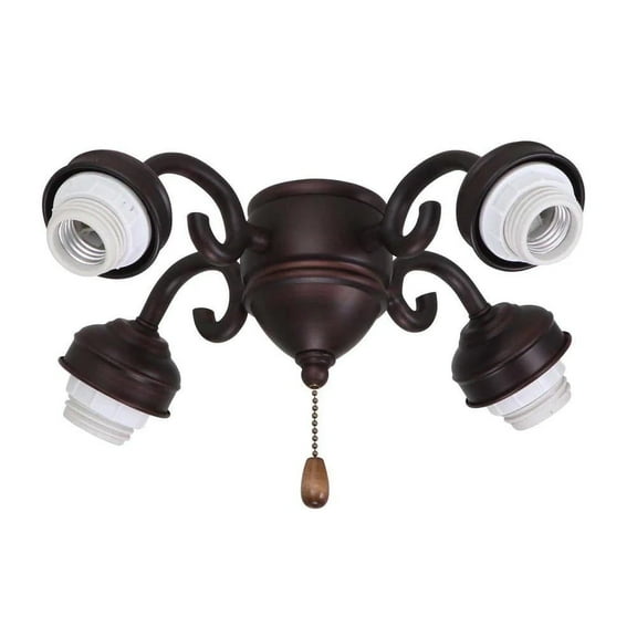 4-Light Venetian Bronze Ceiling Fan Shades LED Light Fitter