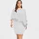 thumbnail image 3 of Vestido de lentejuelas con hombros al aire para mujer talla grande - Gasa asimétrica, cuello en V, elegante para fiestas/bodas, 3 of 3
