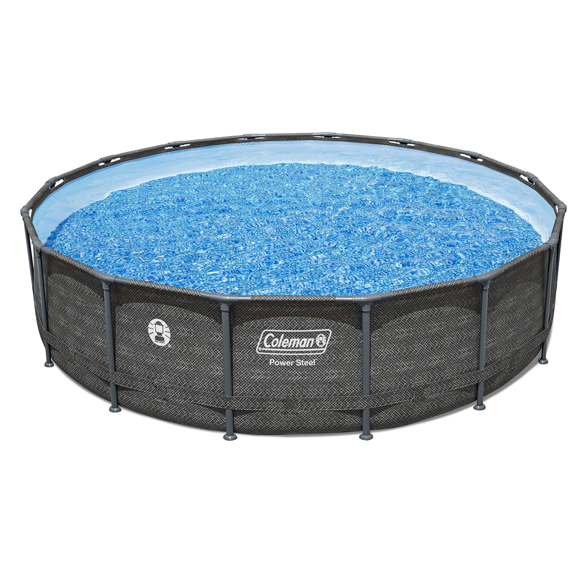 Coleman Power Steel 16 ft. x 42 in. Round Metal Frame Above Ground Pool Set Including Pool Accessories