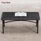 thumbnail image 4 of 4-person dining mesa set: kitchen mesa con forrado sillas y bench, rectangular set para small space apartment, home studio in rustic brown, 4 of 7