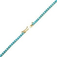 thumbnail image 2 of Lakshay enterprise Lab Turquoise Round Tennis Necklace,14K Gold Plated over sterling silver, 2 of 5