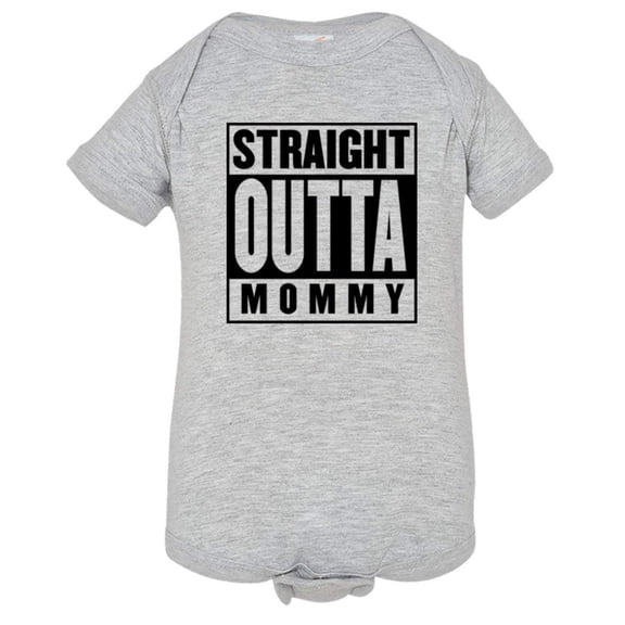 PleaseMeTeesâ„¢ Baby Straight Outta Mommy Newborn Child HQ Jumpsuit