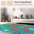 thumbnail image 2 of Flatwoven High Traffic Area Rug, Playful Critter Alphabet Showcasing Diverse Animals and Letters, Non Slip, Stain Resistant, Washable Area Rugs for Living Room, Bedroom(Blue, 8X10), 2 of 8