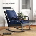 thumbnail image 6 of Topcobe 2-Piece Rattan Rocking Chairs with Comfortable cushions, Aluminum Frame, Perfect for Garden, Patio, Blue Relaxation, 6 of 11