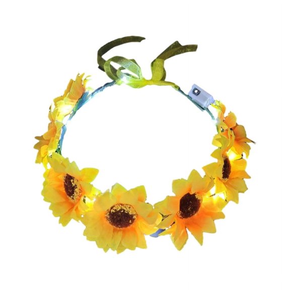 WINDLAND Women Bohostyle Wedding Headband Girls Crown Garland Luminous Flower Headpiece