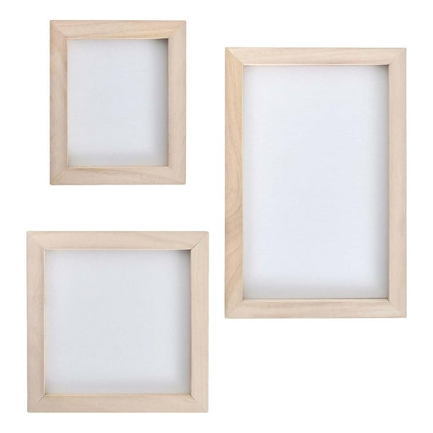 3 Piezas de Pantalla de Madera para La Fabricación de Papel Y Suministros Fáciles de Usar para Que Los Adultos Creen Kits de Manualidades de Papel DIY