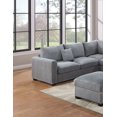 thumbnail image 3 of Modular 4pcs Sectional Set Fog Corduroy Upholstered LAF / RAF Loveseats Wedge Ottoman Living Room, 3 of 9