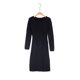 thumbnail image 2 of ABPHQTO Vestido de suéter de punto de cuello redondo cálido de color sólido de manga larga informal de invierno para mujer negro para mujer, 2 of 5