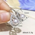 thumbnail image 3 of K-KED Pretty 925 Silver Filled Pearl Hoop Earring Women Cubic Zircon Wedding Jewelry, 3 of 6