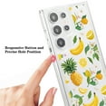 thumbnail image 5 of Luxury Clear Ultra Slim for Samsung Galaxy S24 Back Case, Wireless Charging Anti-scratch with Fruit Pattern Design Anti-fingerprint Transparent Phone Case Cover for Galaxy S24, Pineapple, 5 of 11