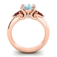 thumbnail image 4 of 2.50 Carat Stunning Round Shape Aquamarine & Garnet Gemstone Wedding Ring for Women Solid 14K Rose Gold Size 3.5 by Diamond-Capitals, 4 of 8
