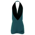 thumbnail image 3 of A2Y Women's Deep Sexy V-Neck Halter Backless Party Club Mini Dress Teal M, 3 of 3