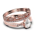 thumbnail image 2 of Gorgeous Art Deco 2.25 Carat Pear Cut Diamond Moissanite Engagement Ring,Two Matching Band, Twisted Band Wedding Ring in 925 Sterling Silver With 18k Rose Gold Plating Gift For Her, 2 of 4