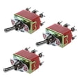 thumbnail image 1 of 3X AC 250V 15A Latching 3 Way On-Off-On Single Pole Double Throw Toggle Switch Orange, 1 of 4