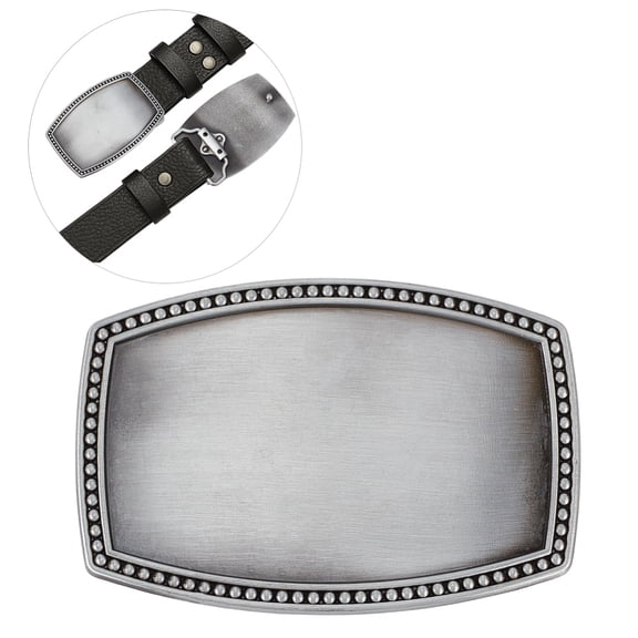 Replacement Belt Buckle DIY Alloy Western Cowboy Rectangle Belt Buckles Blank Strap Top with Pin Fits 4.4cm Strap