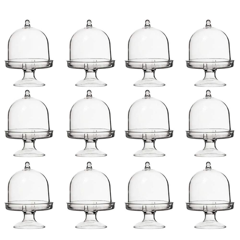 12pcs Mini Candy Box Plastic Mini Cake Stand Chocolate Cupcake Candy