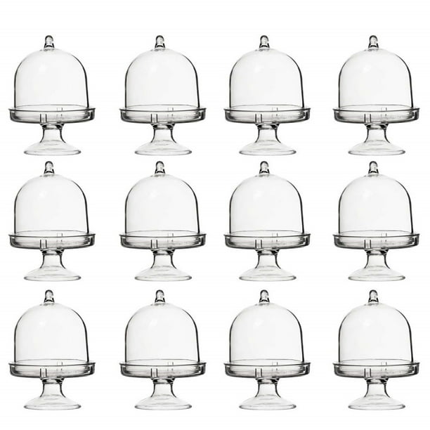 12pcs Mini Candy Box Plastic Mini Cake Stand Chocolate Cupcake Candy