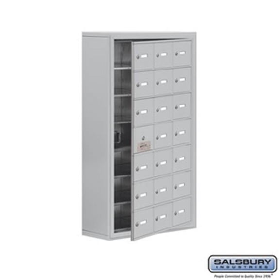 SalsburyIndustries 19178-21ASK Cell Phone Storage Locker With Front Access Panel - 7 Door High Unit, Aluminum