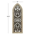 thumbnail image 3 of DecMode Brown Metal Carved Design Abstract Wall Decor with Arched Frame, 3 of 13