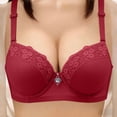 thumbnail image 2 of Yxbdin Lace Trim Push Up Bras for Women Underwire Plus Size Bra Breathable Mesh Everyday Bras Cute Adjustable Straps Support Bras Comfortable Daily Bralette, 2 of 8