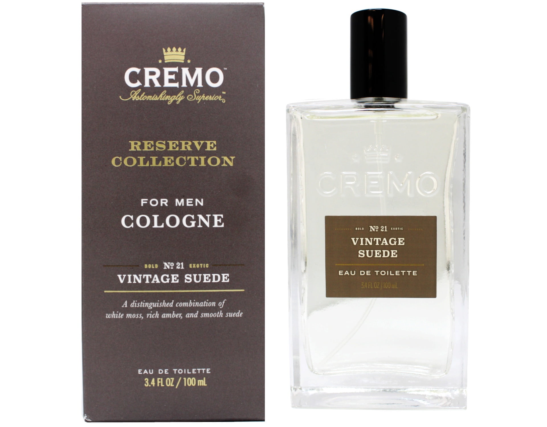 Cremo Cologne for Men, Reserve Collection, No. 21 Bold Exotic, Vintage Suede, 3.4 fl oz