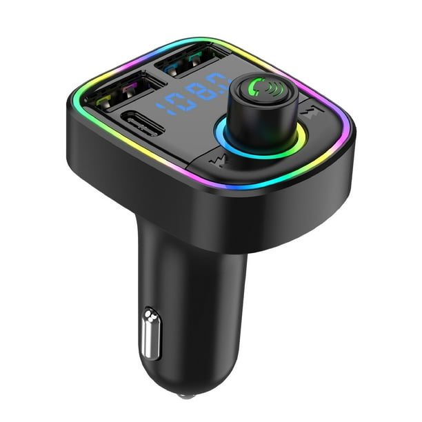 Pisexur Accesorios para coches, Electrónica para cochesTransmisor Bluetooth, adaptador de radio inalámbrico, kit de coche con carga USB, cargador de coche, reproductor de MP3, asiento de coche