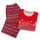 thumbnail image 2 of HITIME Pijama Navideña para Mujer de Seda de Leche Talla S, Conjunto de Playera y Pantalón Tobillero, Tela Ultra Suave y Transpirable para Lounge o Dormir, 2 of 8