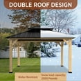 thumbnail image 5 of COOS BAY 11 x 13 Outdoor Patio Wood Gazebo, Hardtop Gazebo with Galvanized Steel Double Roof, 5 of 9