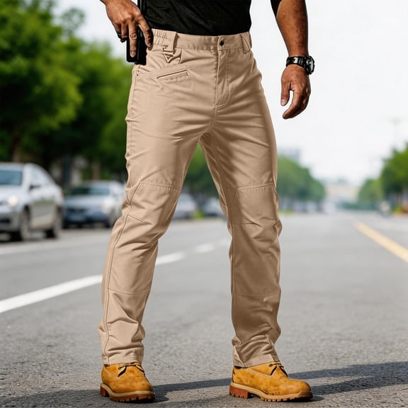 TOMVIGX Mens Cargo Pants Stretch Ripstop Hiking Pants Waterproof Relaxed Fit Lightweight Work Jeans Flex Outdoor Fishing Hunting Khaki Pants with Pockets 3XL