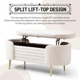 thumbnail image 7 of Tabaray 45.3” Storage Ottoman Bench with Lift Top Design, Modern End of Bed Bench with Upholstered Sherpa Fabric, Toy Storage Bench for Bedroom, Living Room (Beige), 7 of 7