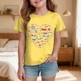 thumbnail image 2 of Povozer Girls Blouse Kids USA Shirt Boys Girls 250 Anniversary Usa Childrens Independence Day Printed T Shirt Girls Boys Comfortable Short Sleeved Top Size 11-12 Years,Yellow, 2 of 5