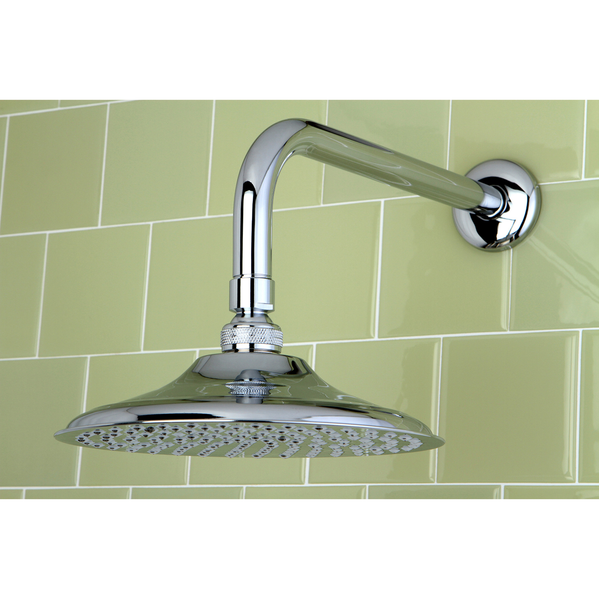 Kingston Brass K135A1CK Victorian 5-1/4-Inch Round Raindrop Brass Shower Head with 12-Inch Shower Arm in Polished Chrome
