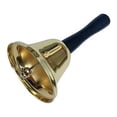thumbnail image 3 of 2X Gold Steel Hand Bell Loud Call Bell Alarm, Family Loves, Musical Hand Bells, Cow Bells with Stick Grip-A, 3 of 3
