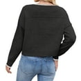 thumbnail image 3 of Women's Sweaters Pullover Off Shoulder Cropped Casual Knit Romantic Date Night Outfit Women's Pullover Sweater Soft Knit Casual Loose Fit Round Neck Basic Solid Color Top For Daily Wear And Outfits, 3 of 9